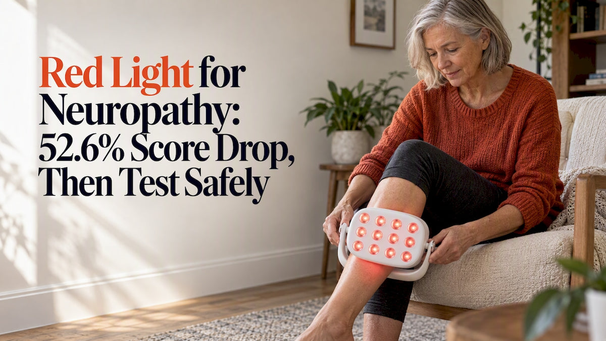 Person preparing for targeted red light therapy