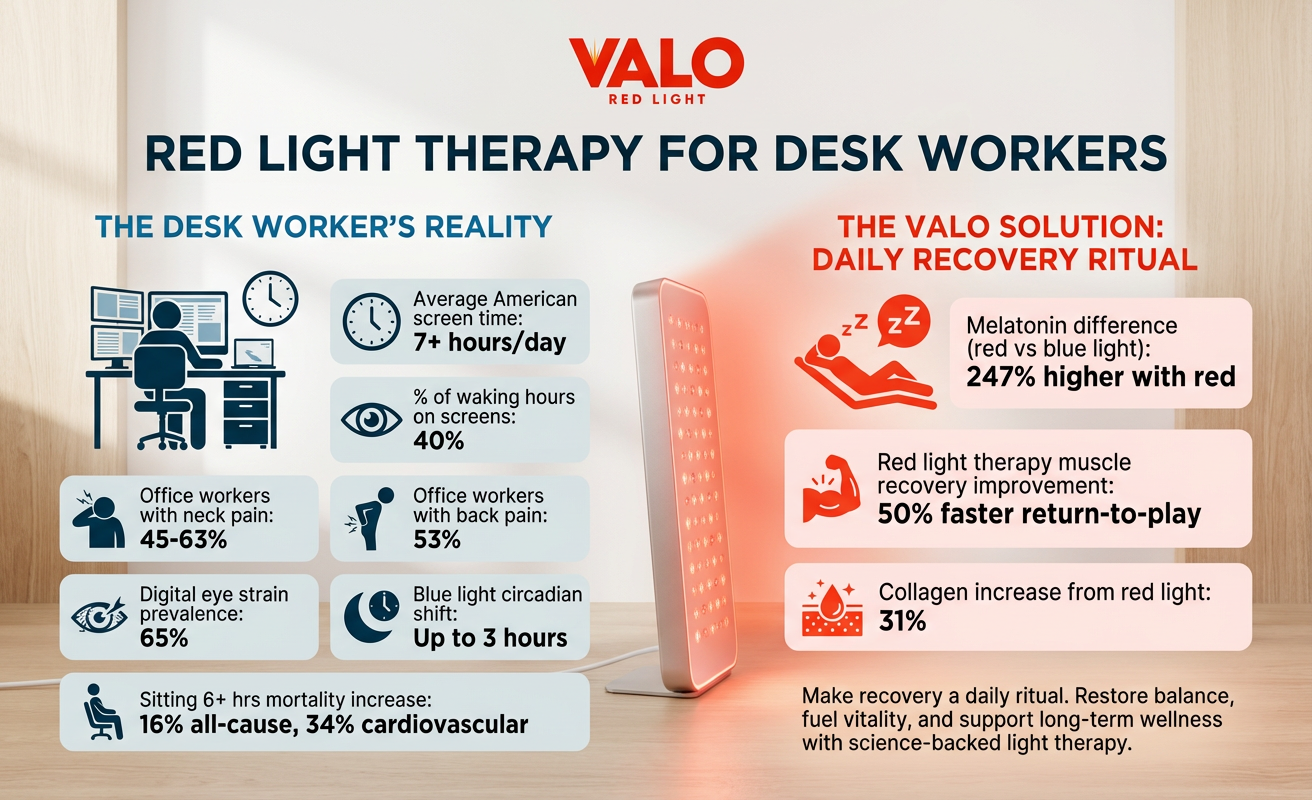 Red Light Therapy for Desk Workers: Relief for the 9-to-5 Grind