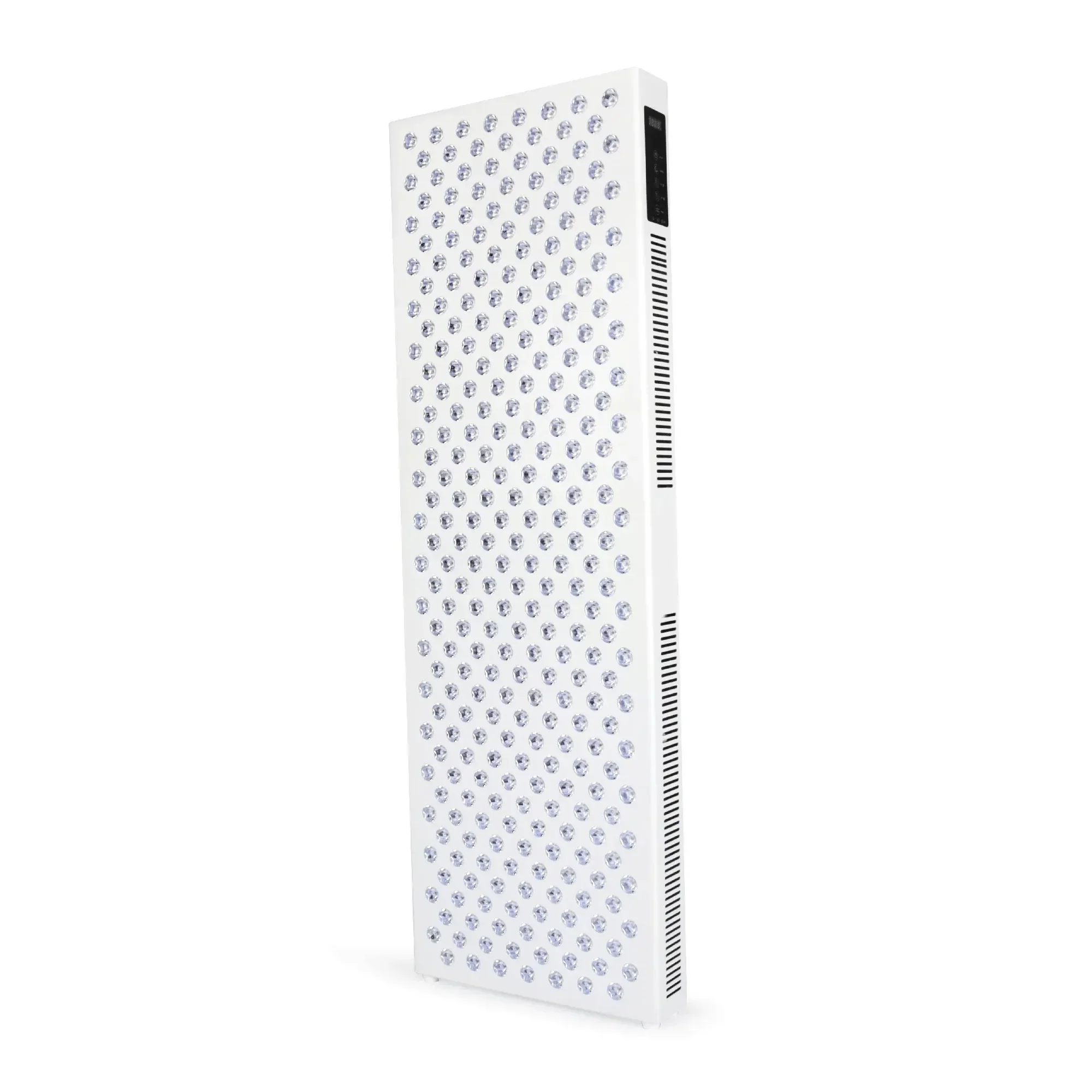 Valo Blaze full-body red light therapy panel on adjustable stand showing large LED array for complete head-to-toe coverage